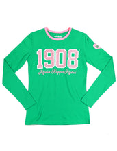 Load image into Gallery viewer, ALPHA KAPPA ALPHA LONG SLEEVE TEE GREEN