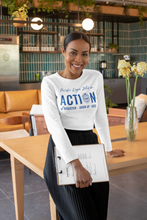 Load image into Gallery viewer, Zeta Phi Beta Sorority Pacific Region Zeta to Action White Long Sleeve Sleeve T-shirt