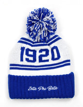 Load image into Gallery viewer, ZETA PHI BETA Sorority Beanie Skull Cap Z-PHI 1920 Z-PHI-B Z-KITTY BALL BEANIE