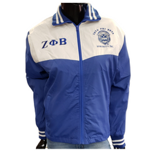 Load image into Gallery viewer, ZETA PHI BETA SORORITY BLUE AND WHITE TRACK JACKET