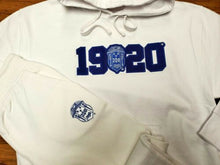 Load image into Gallery viewer, ZETA PHI BETA SORORITY JOGGING SUITE SET WHITE ZETA PHI BETA 2PC JOGGER SET