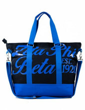 Load image into Gallery viewer, ZETA PHI BETA SOROROITY BLACK CANVAS HAND BAG PURSE TOTE BAG Z-PHI SHOULDER BAG