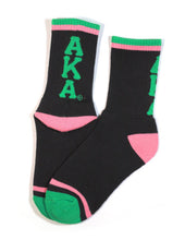 Load image into Gallery viewer, ALPHA KAPPA ALPHA SOCKS BLACK
