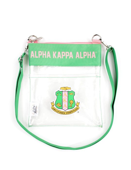 ALPHA KAPPA ALPHA CLEAR CROSS BAG GREEN