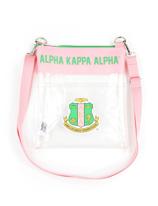 ALPHA KAPPA ALPHA CLEAR CROSS BAG PINK