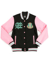 Load image into Gallery viewer, ALPHA KAPPA ALPHA FLEECE JACKET BLACK/PINK
