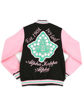 Load image into Gallery viewer, ALPHA KAPPA ALPHA FLEECE JACKET BLACK/PINK
