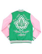 Load image into Gallery viewer, ALPHA KAPPA ALPHA FLEECE JACKET GREEN/PINK
