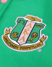 Load image into Gallery viewer, ALPHA KAPPA ALPHA FLEECE JACKET GREEN/PINK
