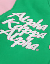 Load image into Gallery viewer, ALPHA KAPPA ALPHA FLEECE JACKET GREEN/PINK
