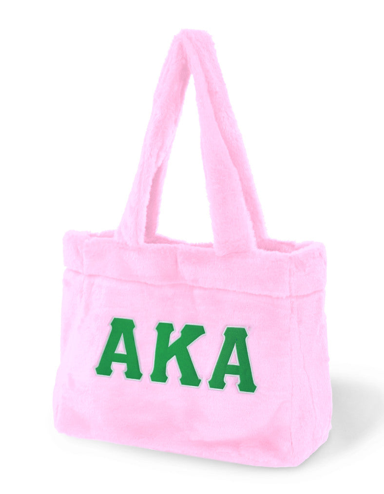 ALPHA KAPPA ALPHA FUR BAG HAND BAG FOR WOMEN PINK