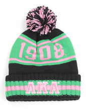 Load image into Gallery viewer, ALPHA KAPPA ALPHA Stunning Embroidered Winter Beanie Hat 100% Heavy Acrylic
