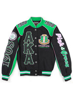 ALPHA KAPPA ALPHA VARSITY RACING TWILL JACKET BLACK 100% COTTON