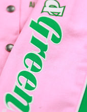 Load image into Gallery viewer, ALPHA KAPPA ALPHA VARSITY RACING TWILL JACKET PINK
