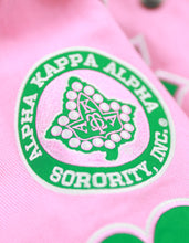 Load image into Gallery viewer, ALPHA KAPPA ALPHA VARSITY RACING TWILL JACKET PINK
