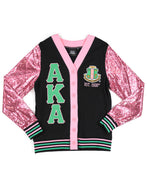 ALPHA KAPPA ALPHA SEQUIN CARDIGAN BLACK