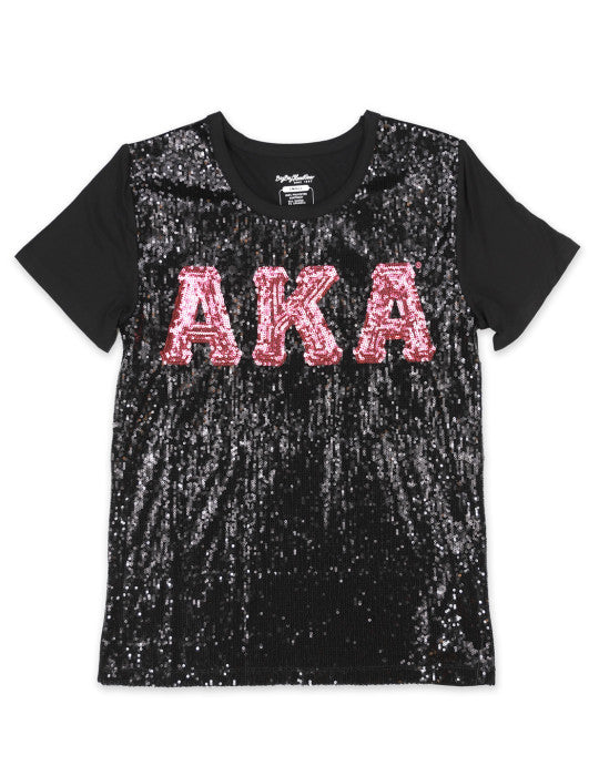 ALPHA KAPPA ALPHA SEQUIN TEE BLACK