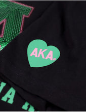 Load image into Gallery viewer, ALPHA KAPPA ALPHA SEQUIN PATCH TEE BLACK
