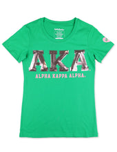 Load image into Gallery viewer, ALPHA KAPPA ALPHA SEQUIN PATCH TEE GREEN
