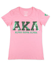 Load image into Gallery viewer, ALPHA KAPPA ALPHA SEQUIN PATCH TEE PINK
