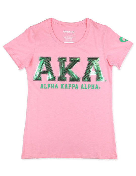 ALPHA KAPPA ALPHA SEQUIN PATCH TEE PINK