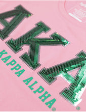 Load image into Gallery viewer, ALPHA KAPPA ALPHA SEQUIN PATCH TEE PINK
