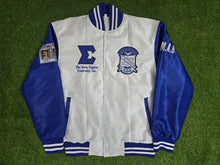 Load image into Gallery viewer, (Pre-Order) Phi Beta Sigma Fraternity Satin Founders Letterman Jacket by Allthatandsum

