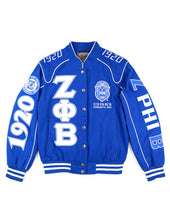 Load image into Gallery viewer, Zeta Phi Beta Sorority Blue Race Jacket Zeta Phi Beta Coat
