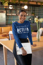 Load image into Gallery viewer, Zeta Phi Beta Sorority Pacific Region Zeta to Action Royal Blue Long Sleeve Sleeve T-shirt
