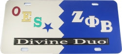 Zeta Phi Beta Sorority / O.E.S Metal License Plate Frame Silver Divine 9 Frame