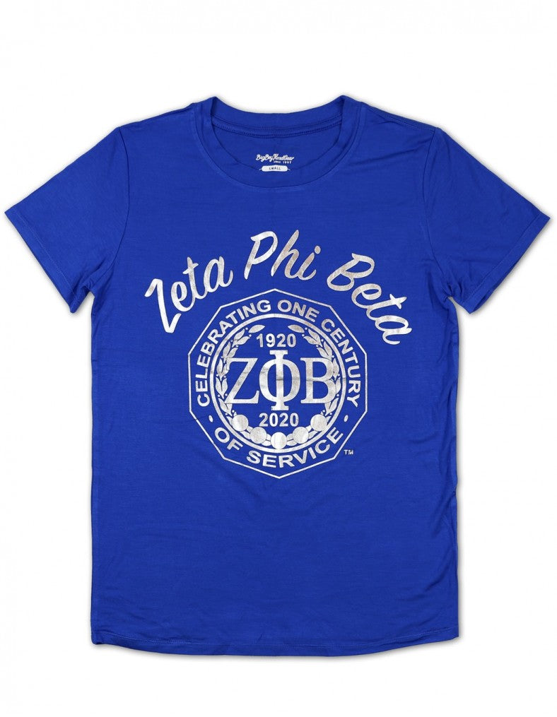 ZETA PHI BETA SORORITY 100 YEAR CENTENNIAL FOIL TEE