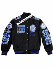 Load image into Gallery viewer, Zeta Phi Beta Sorority 100 YEAR Race Jacket Zeta Phi Beta Black Race Jacket

