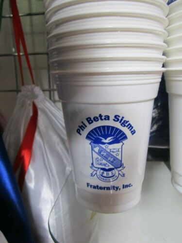 Phi Beta Sigma Fraternity Plastic Cups Divine 9 Drink Cups  White 16 oz Cup