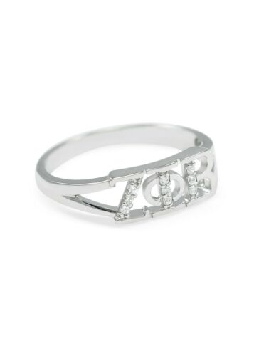 ZETA PHI BETA SORORITY Sterling Silver Ring with Simulated Diamonds, NEW!!***