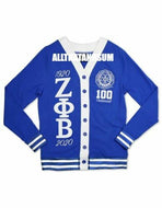 ZETA PHI BETA SORORITY BLUE 100 YEAR CENTENNIAL CARDIGAN SWEATER Z-PHI-B 1920